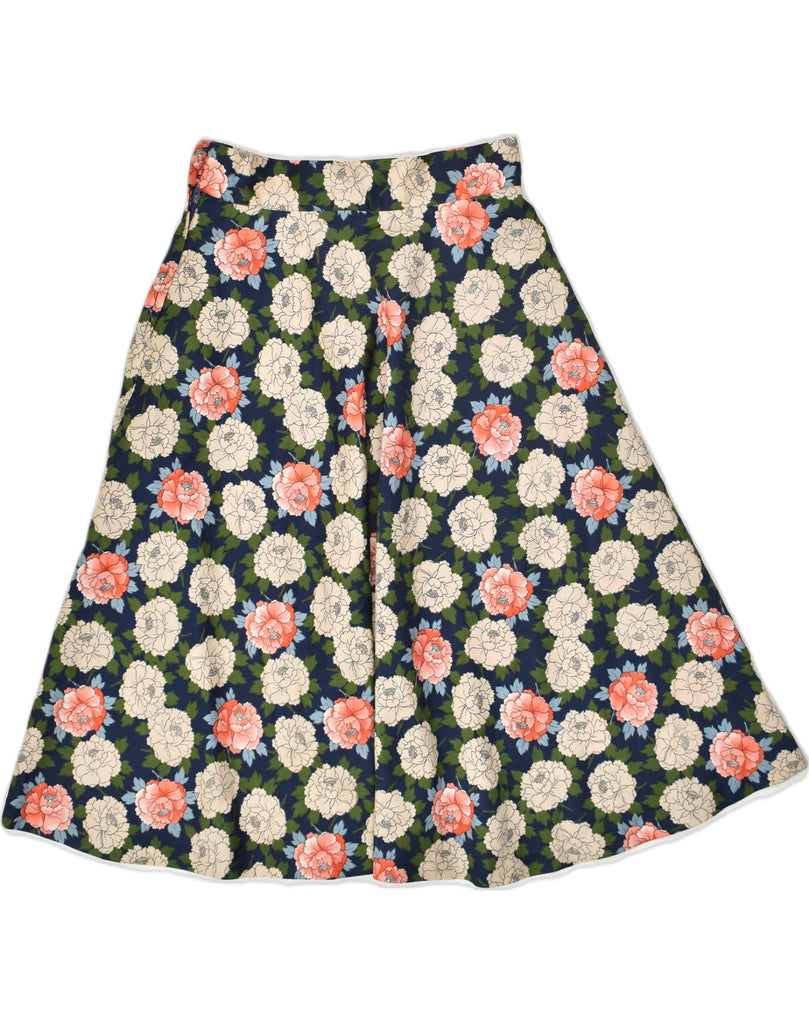 VINTAGE Womens A-Line Skirt W28 Medium Multicoloured Floral | Vintage Vintage | Thrift | Second-Hand Vintage | Used Clothing | Messina Hembry 