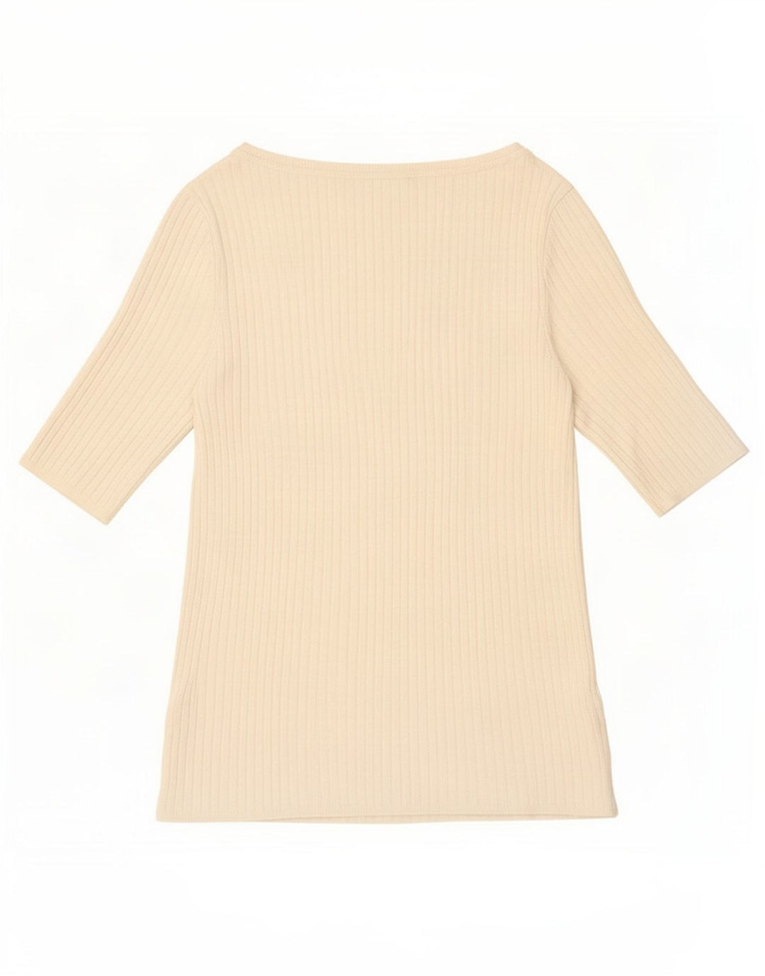 Marks & Spencer Womens Top 3/4 Sleeve UK 12 Medium Off White Viscose