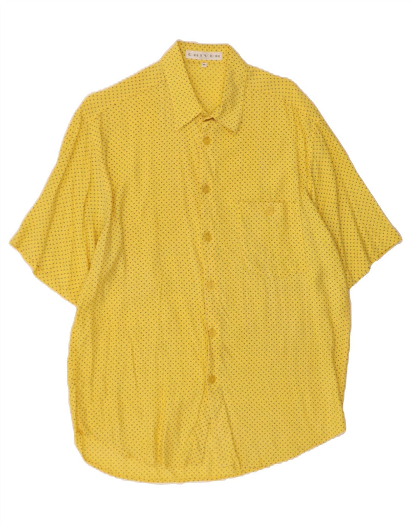 CRIVER Mens Short Sleeve Shirt Medium Yellow Geometric Vintage Criver and Second-Hand Criver from Messina Hembry 