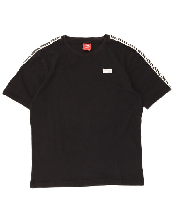 New Balance Mens Graphic T-Shirt Top Medium Black Colourblock Cotton