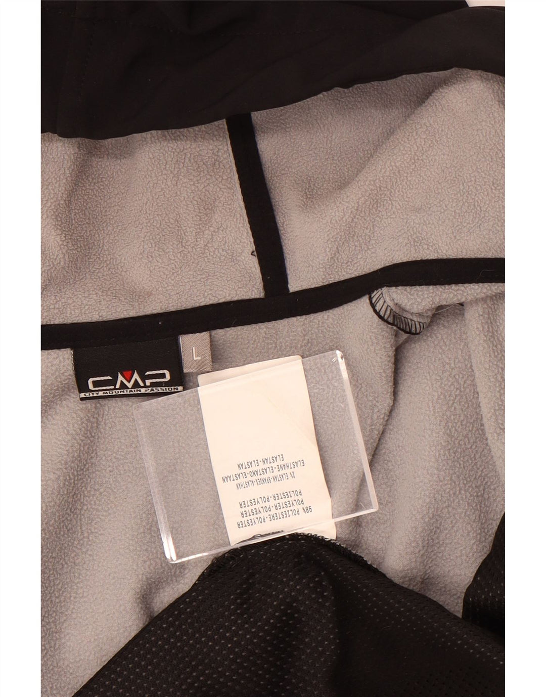 CMP Mens Hooded Windbreaker Jacket UK 40 Large Black Colourblock Polyester