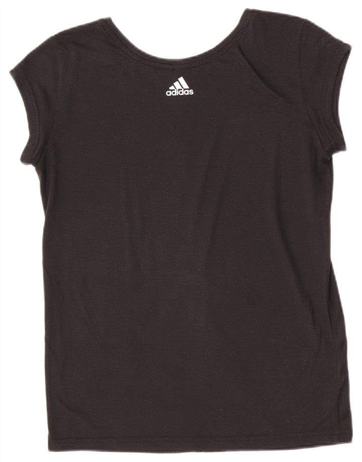 Adidas Womens Graphic T-Shirt Top UK 12 Medium Black