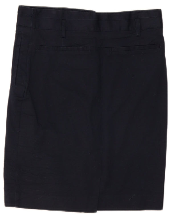 Zara Womens Straight Skirt Small W26 Navy Blue Cotton