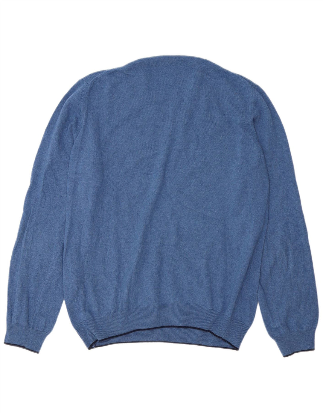 North Sails Mens V-Neck Jumper Sweater Large Blue Polyamide