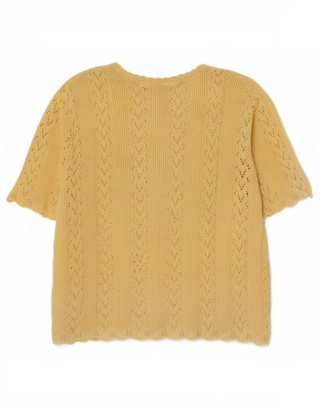 Vintage Womens Oversized Knit Blouse Top UK 14 Medium Yellow