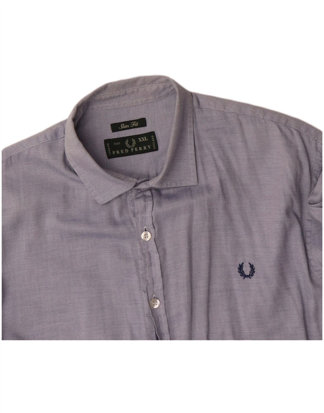 FRED PERRY Mens Slim Fit Shirt 2XL Blue Cotton