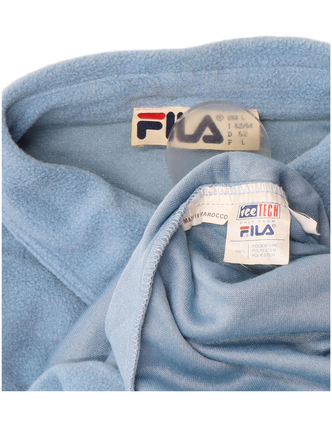 FILA Mens Fleece Shirt IT 52/54 Large Blue Polyester