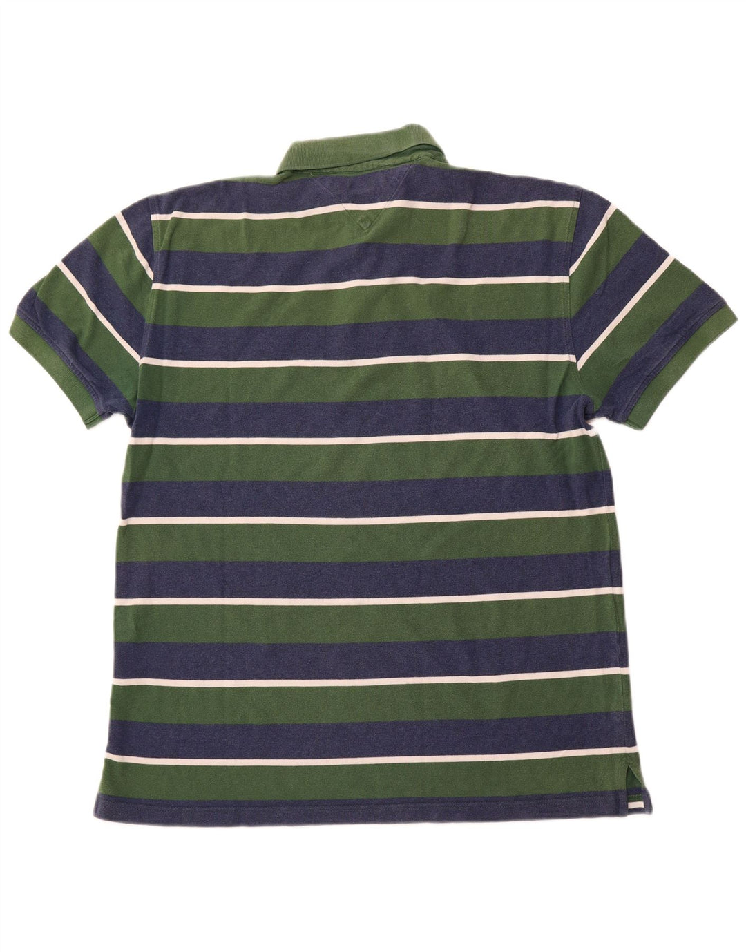 TOMMY HILFIGER Mens Custom Fit Polo Shirt XL Green Striped Cotton