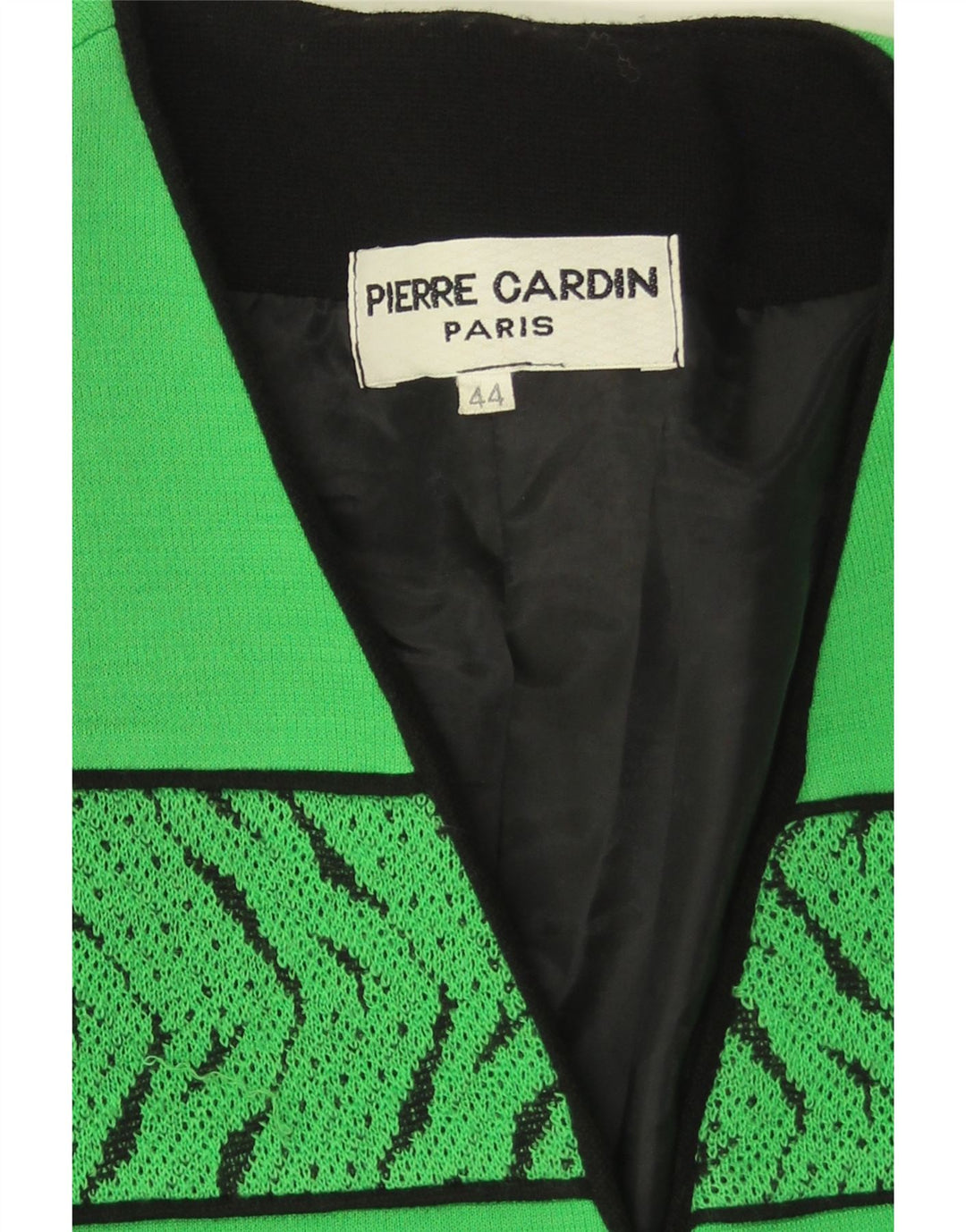 Pierre Cardin Womens 3 Button Blazer Jacket EU 44 XL Green Geometric Wool