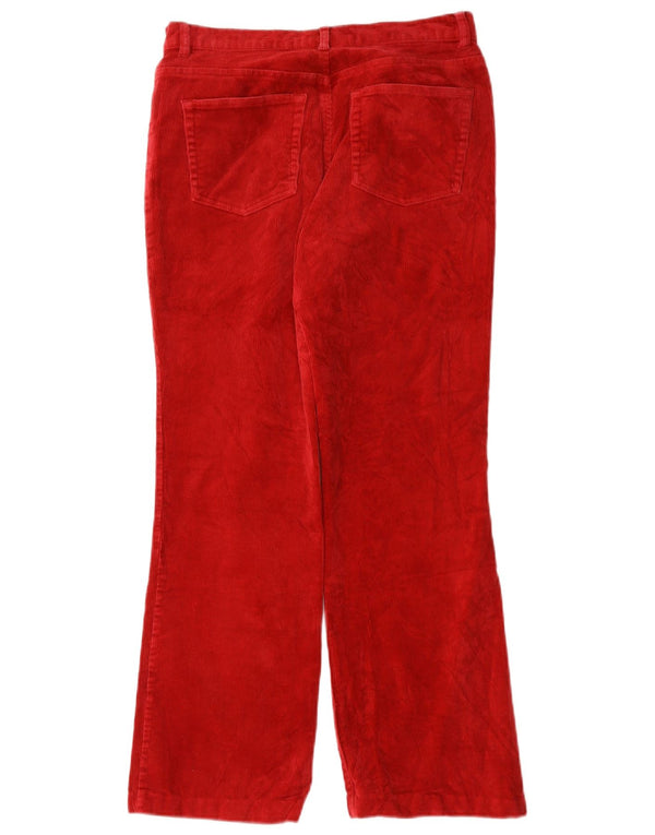 Chaps Womens Straight Corduroy Trousers US 4 Small W30 L28 Red Cotton