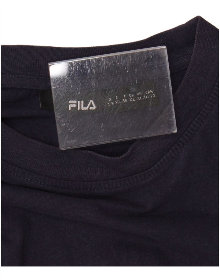 FILA Mens Graphic T-Shirt Top XL Navy Blue