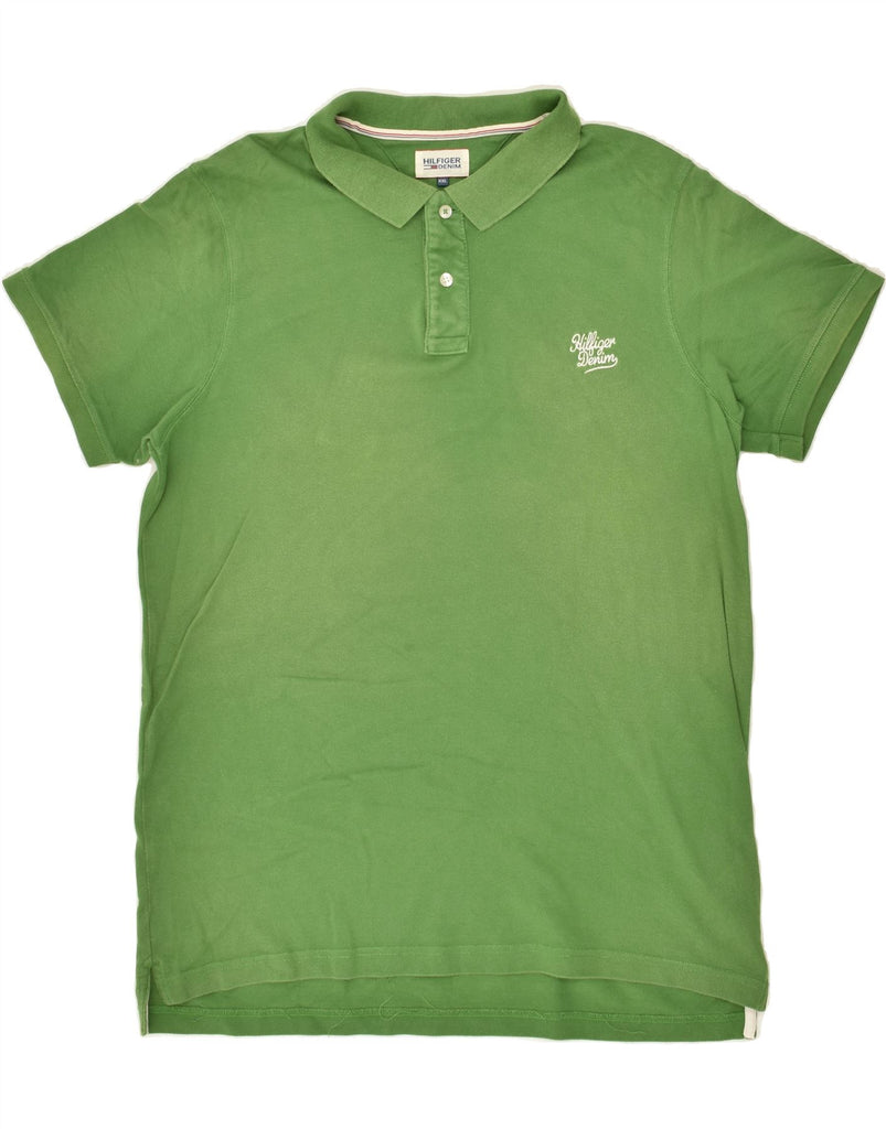 TOMMY HILFIGER Mens Polo Shirt 2XL Green Cotton | Vintage Tommy Hilfiger | Thrift | Second-Hand Tommy Hilfiger | Used Clothing | Messina Hembry 