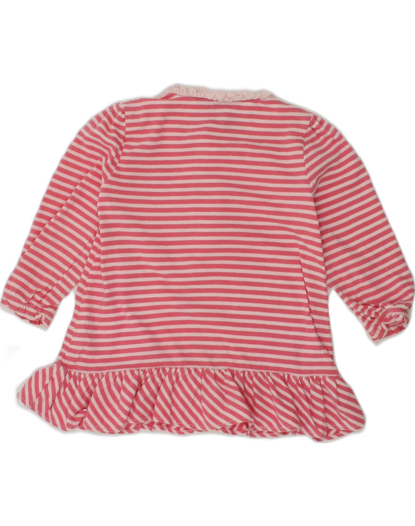 CHAPS Baby Girls Ruffle A-Line Dress 9-12 Months Pink Striped Cotton | Vintage Chaps | Thrift | Second-Hand Chaps | Used Clothing | Messina Hembry 