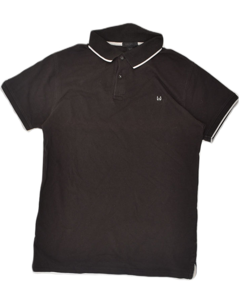 LIU JO Mens Slim Fit Polo Shirt Large Black Cotton | Vintage Liu Jo | Thrift | Second-Hand Liu Jo | Used Clothing | Messina Hembry 