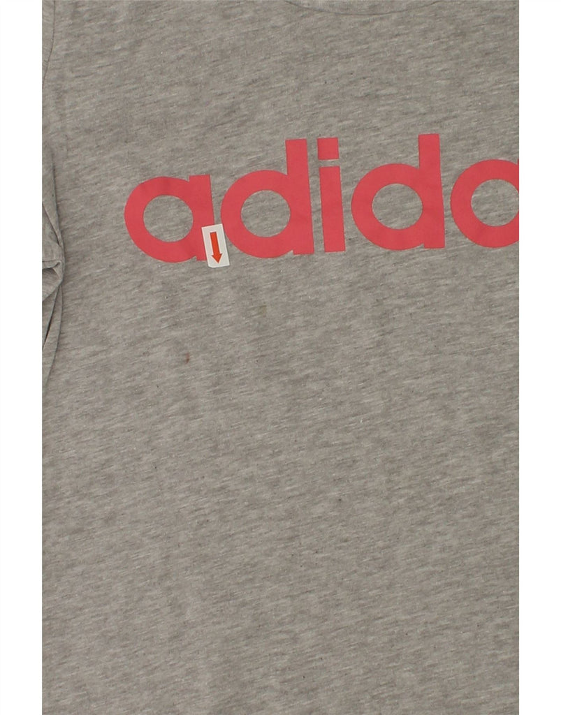 ADIDAS Girls Graphic T-Shirt Top 13-14 Years Grey Cotton | Vintage Adidas | Thrift | Second-Hand Adidas | Used Clothing | Messina Hembry 