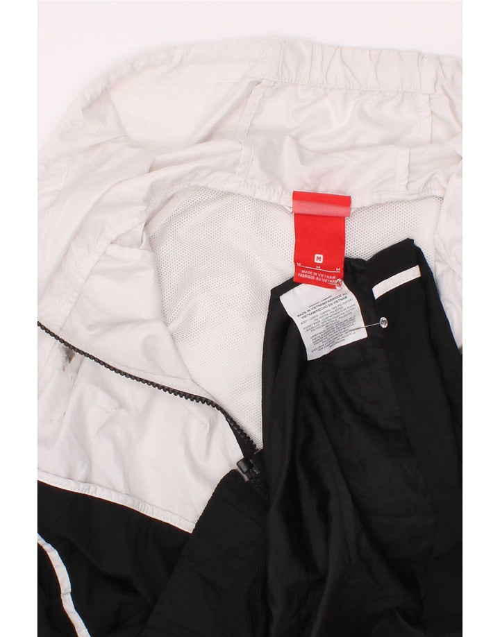 Nike Mens Hooded Tracksuit Top Jacket Medium White Colourblock Polyester