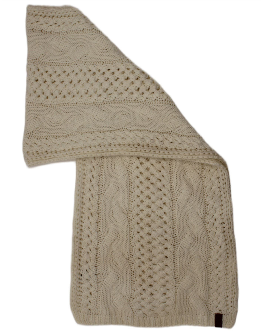 Superdry Womens Knit Rectangle Scarf One Size Off White Acrylic