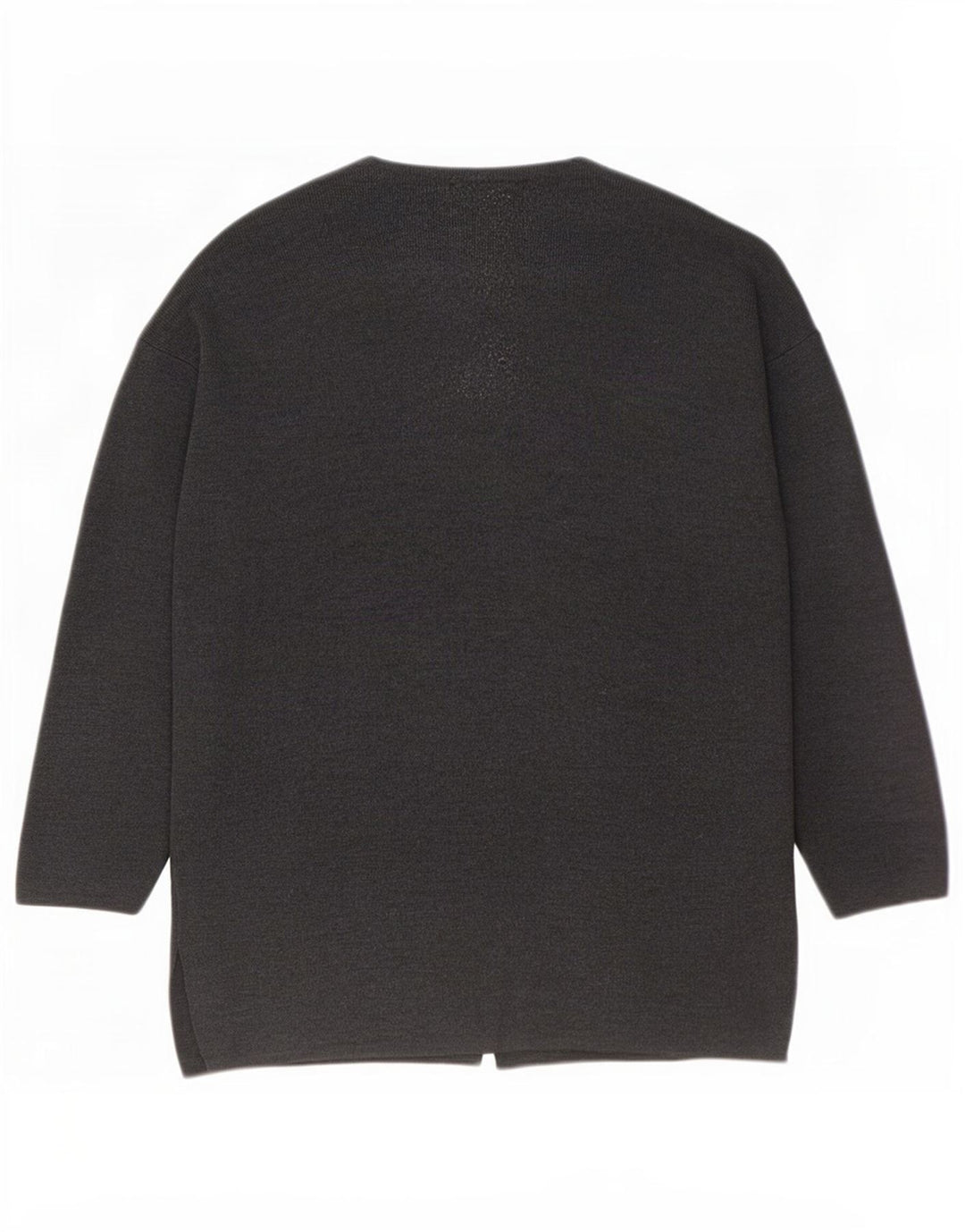 Benetton Womens Oversized Cardigan Sweater UK 16 Large Grey Wool
