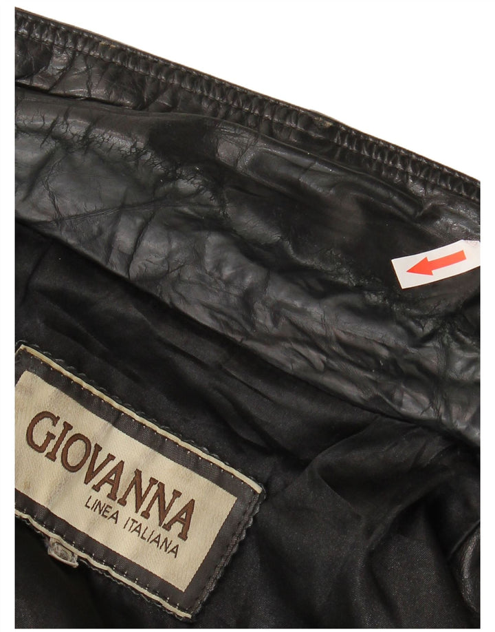 Vintage Mens Leather Jacket UK 36 Small Black