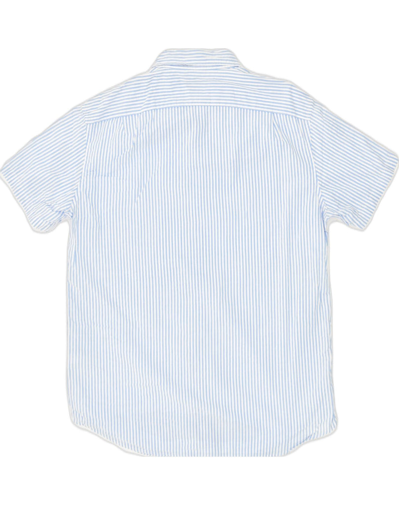 J. CREW Mens Short Sleeve Shirt Large Blue Striped Cotton | Vintage J. Crew | Thrift | Second-Hand J. Crew | Used Clothing | Messina Hembry 