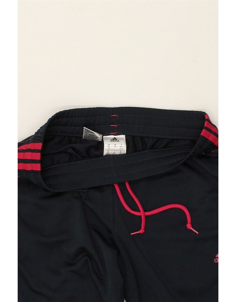 ADIDAS Womens Tracksuit Trousers UK 4/6 XS Black Polyester | Vintage Adidas | Thrift | Second-Hand Adidas | Used Clothing | Messina Hembry 