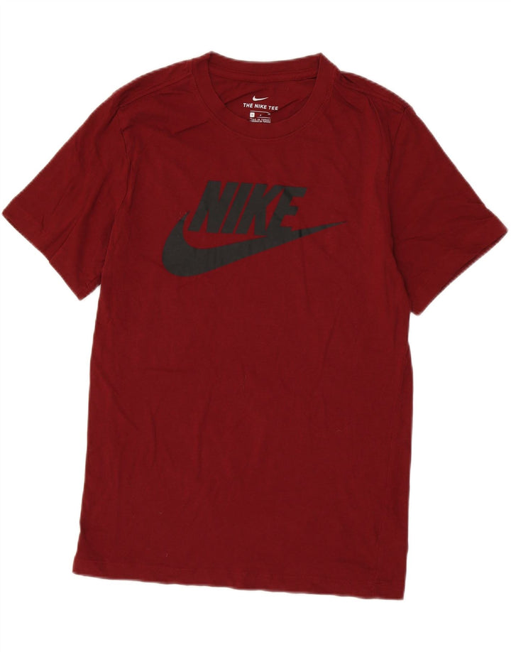 NIKE Mens Graphic T-Shirt Top Small Burgundy Cotton