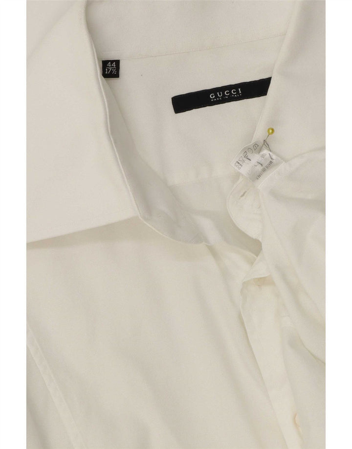 Gucci Mens Shirt Size 44 17 1/2 XL White Cotton