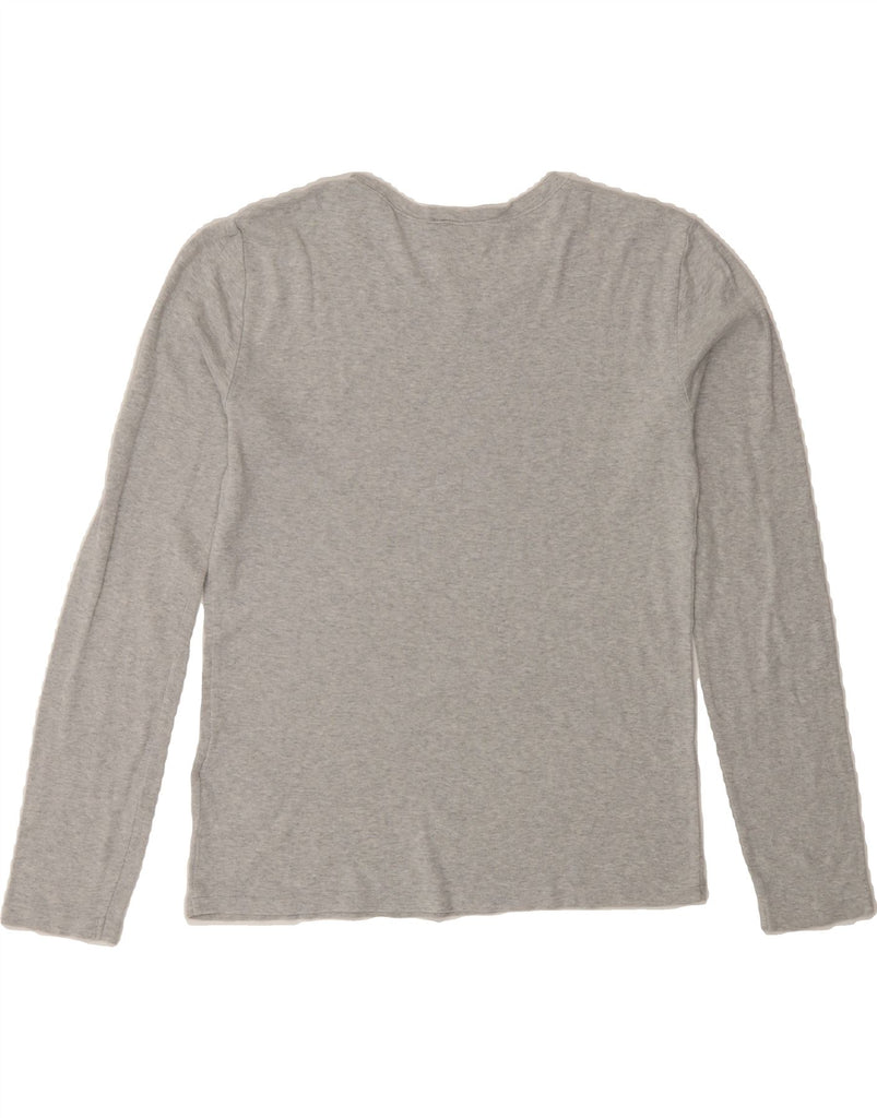 POLO RALPH LAUREN Womens Top Long Sleeve UK 12 Medium Grey Cotton Vintage Polo Ralph Lauren and Second-Hand Polo Ralph Lauren from Messina Hembry 