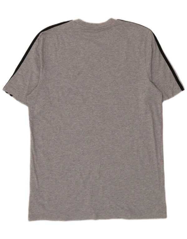 Adidas Mens T-Shirt Top Large Grey Flecked Cotton