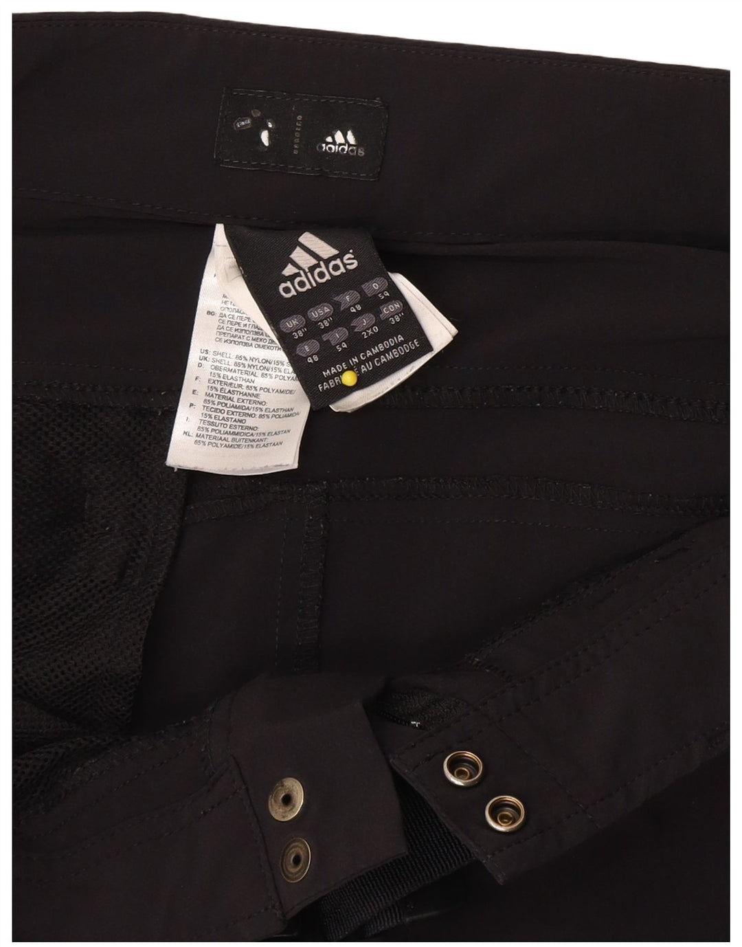 Adidas Mens Cargo Shorts W38 XL Black Nylon