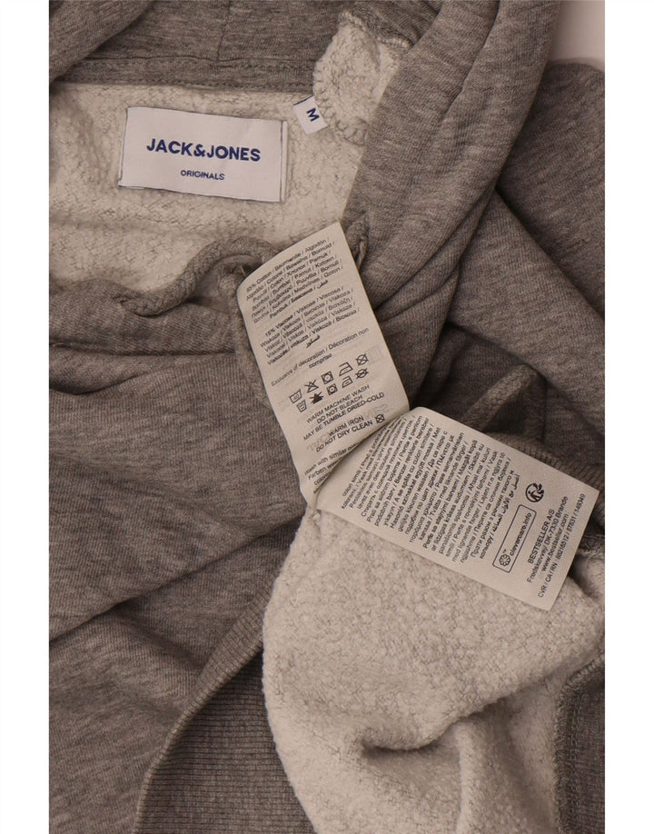 Jack & Jones Mens Hoodie Jumper Medium Grey Flecked Cotton