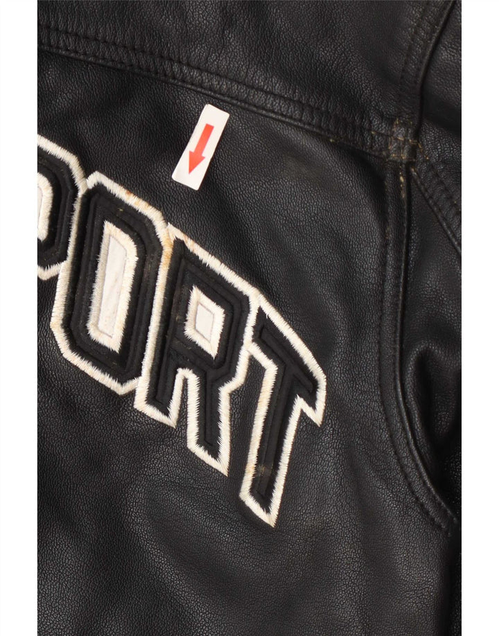 Cordon Mens Graphic Leather Jacket UK 38 Medium Black