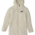 Nike Womens Hooded Padded Coat UK 6 XS White Polyester