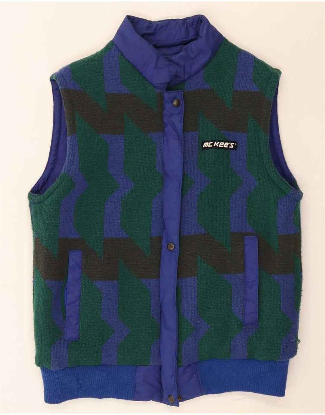 MC Kee's Mens Reversible Gilet IT 44 XS Blue Cotton