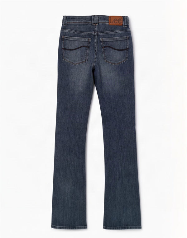 Lee Womens Bliss Bootcut Jeans W25 L33 Blue Cotton