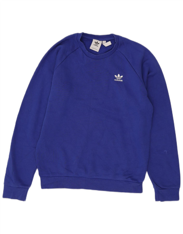 Adidas Mens Sweatshirt Jumper Small Blue Cotton
