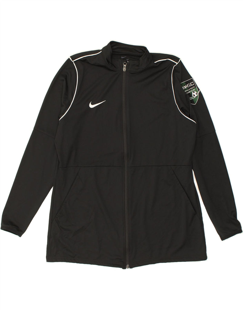 NIKE Womens Dri Fit Tracksuit Top Jacket UK 18 XL Black Polyester | Vintage Nike | Thrift | Second-Hand Nike | Used Clothing | Messina Hembry 