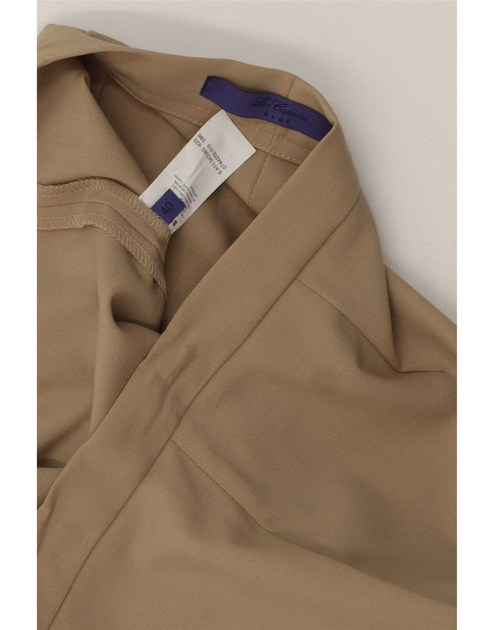 Les Copains Womens Straight Suit Trousers EU 40 Medium W30 L27 Beige
