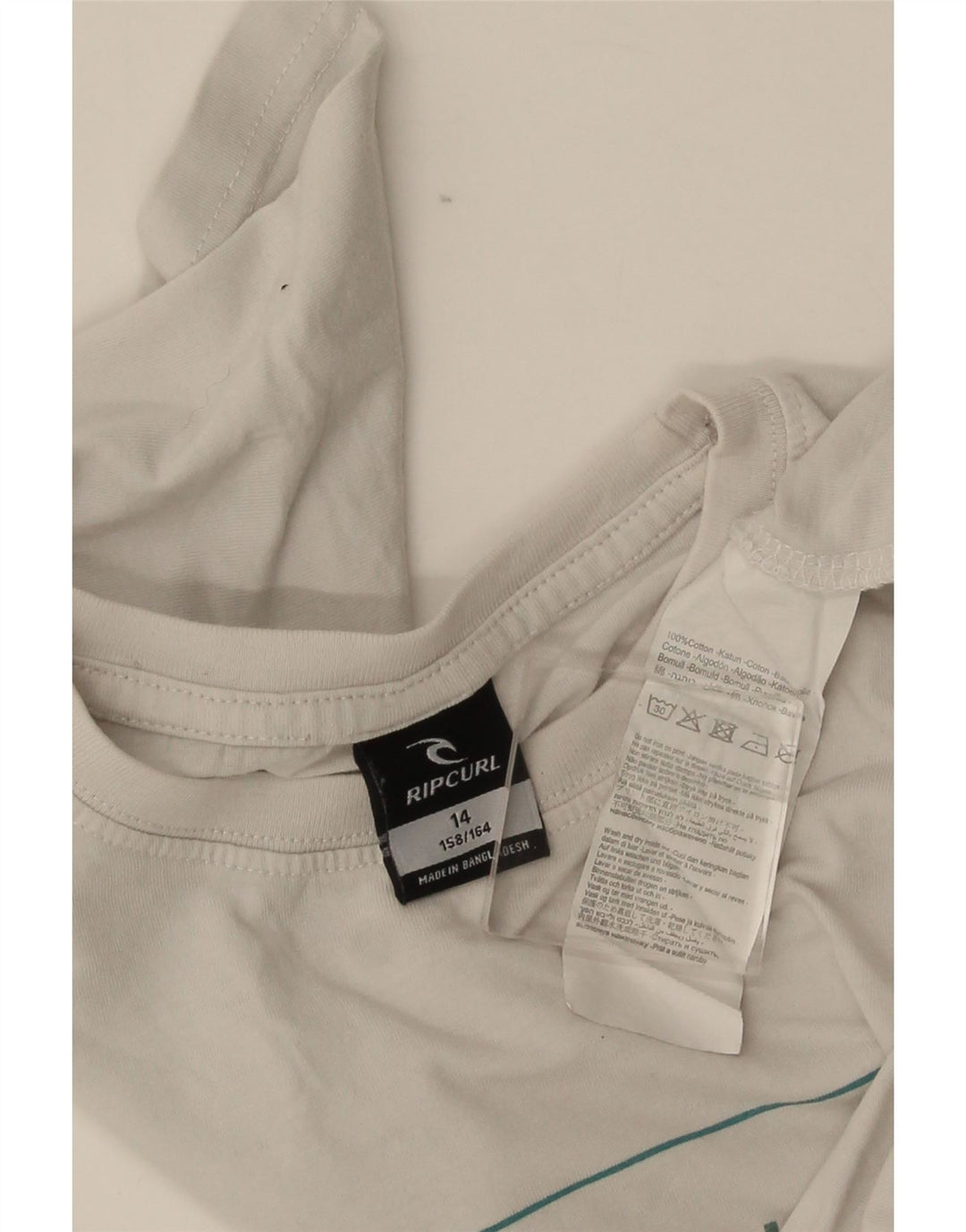 Rip Curl Boys Graphic T-Shirt Top 13-14 Years White Cotton