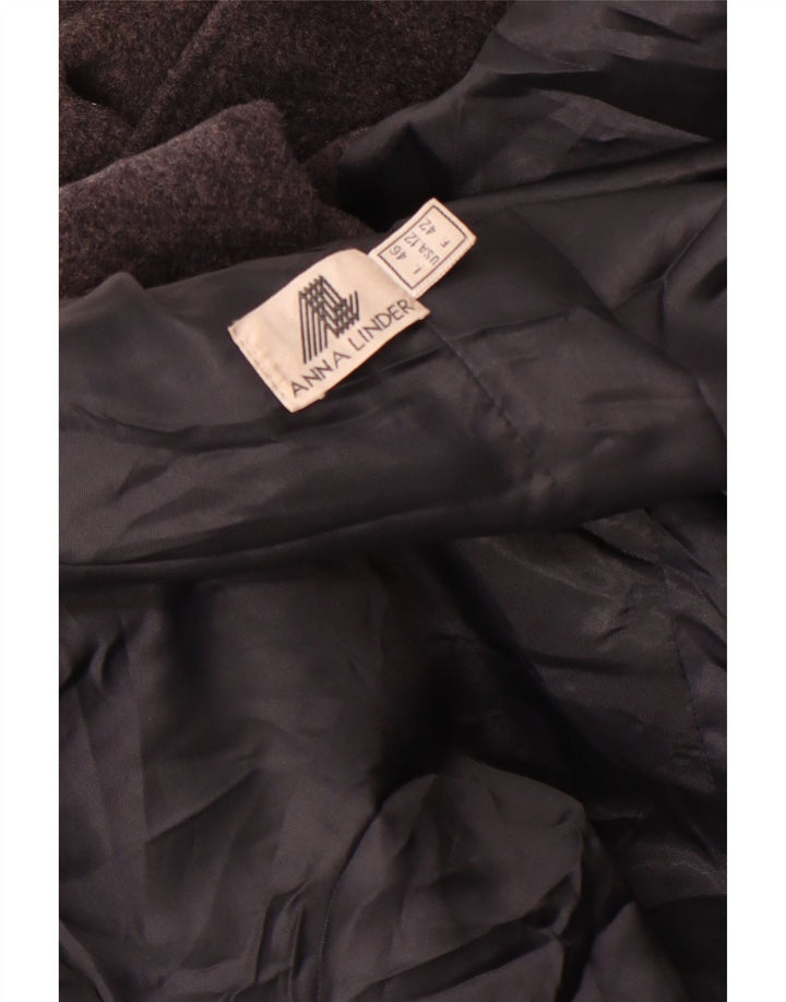 Anna Linder Womens Double Breasted Coat US 12 Large Grey