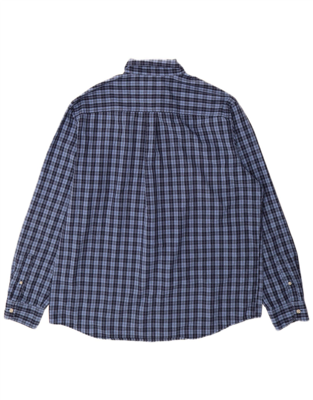 Chaps Mens Easy Care Shirt XL Blue Check Cotton