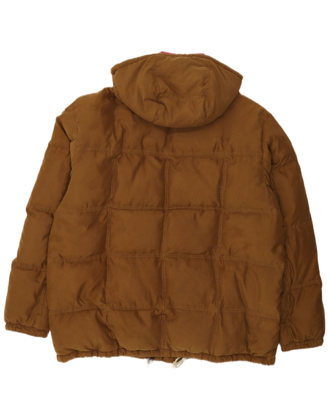 DUBIN Mens Hooded Padded Jacket IT 54 2XL Brown Polyester
