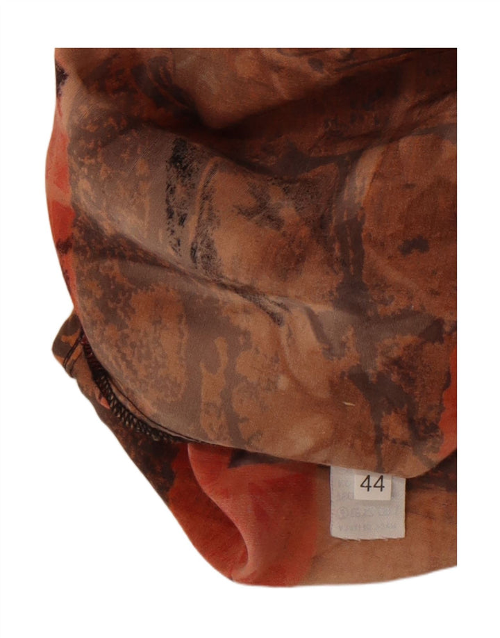 Vintage Womens Abstract Pattern Shirt EU 44 XL Brown Rayon
