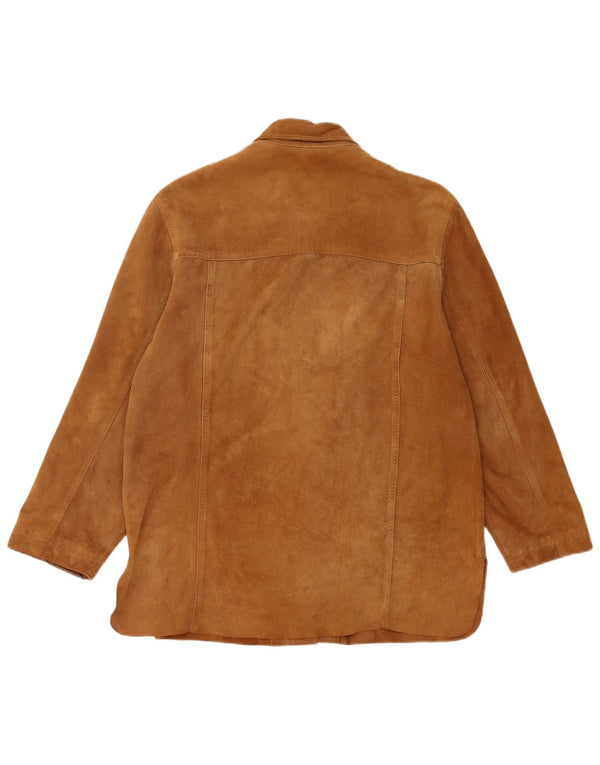 Vintage Womens Suede Jacket IT 42 Medium Brown Leather