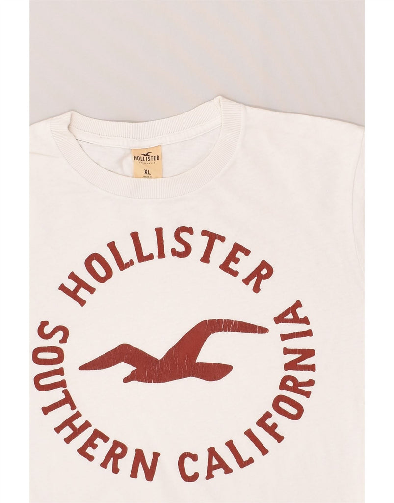 HOLLISTER Mens Graphic T-Shirt Top XL Beige Cotton | Vintage Hollister | Thrift | Second-Hand Hollister | Used Clothing | Messina Hembry 