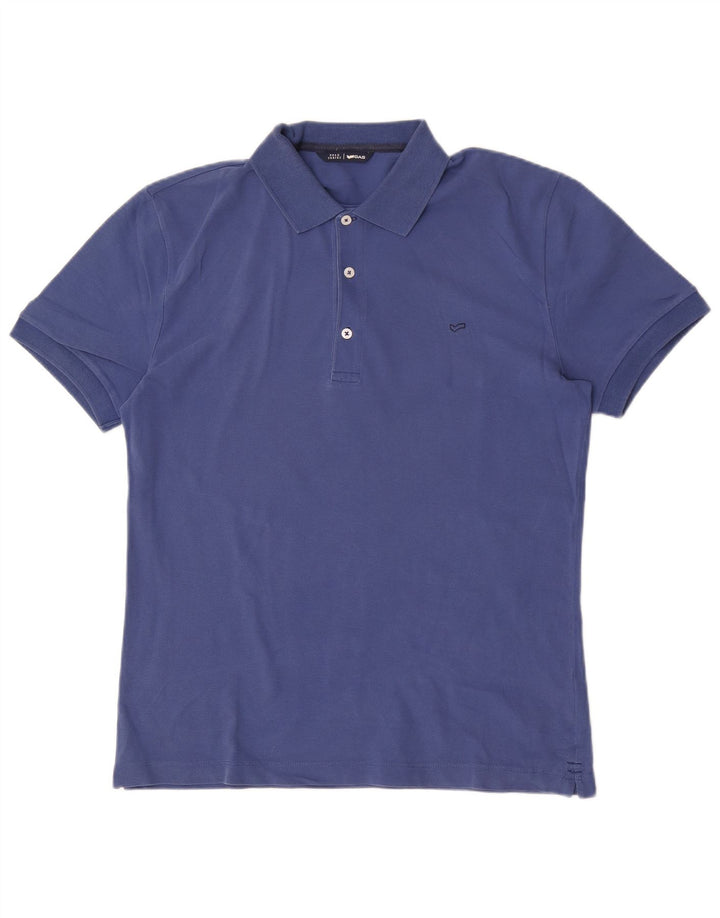 Gas Mens Polo Shirt Small Blue Cotton