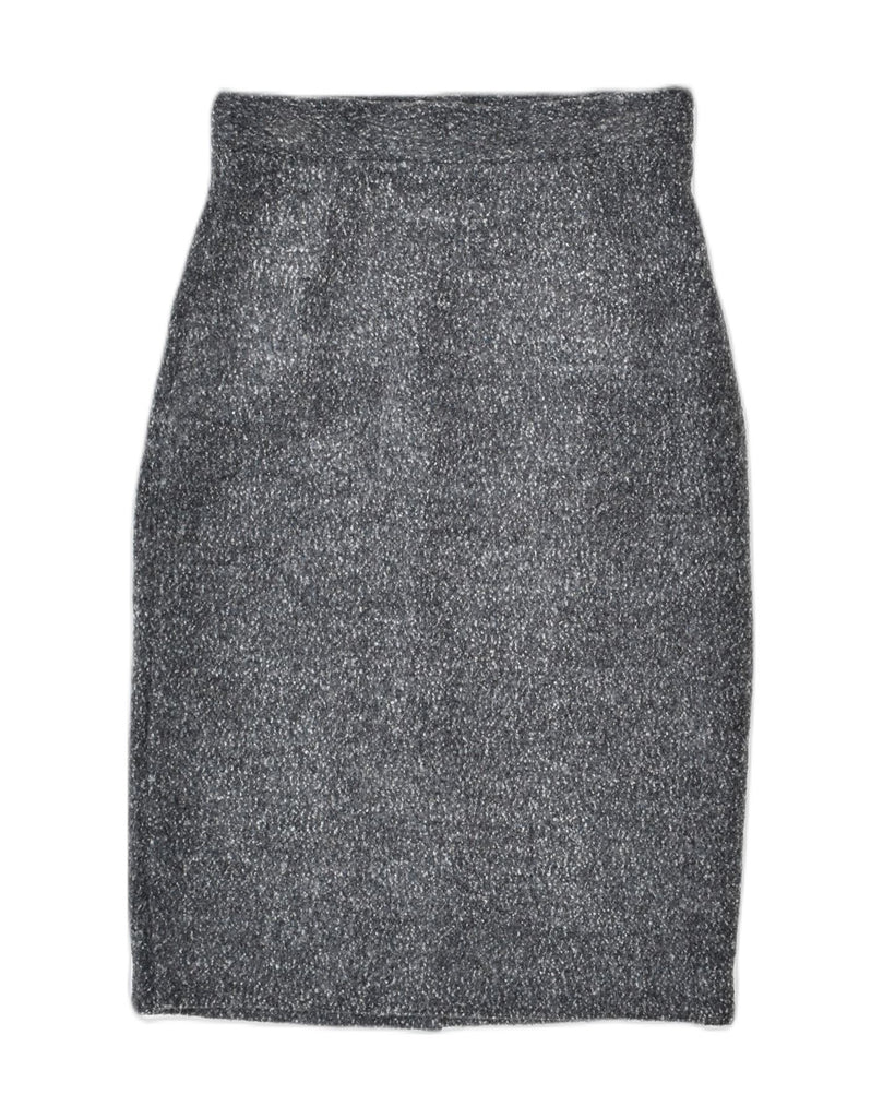 VINTAGE Womens High Waist Pencil Skirt IT 42 Medium W26 Grey Flecked Wool | Vintage Vintage | Thrift | Second-Hand Vintage | Used Clothing | Messina Hembry 