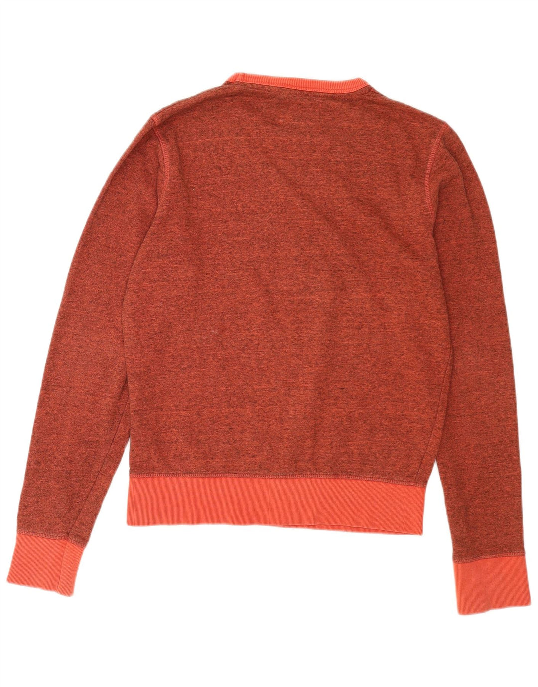 Jack & Jones Mens Graphic Sweatshirt Jumper Small Orange Flecked Cotton