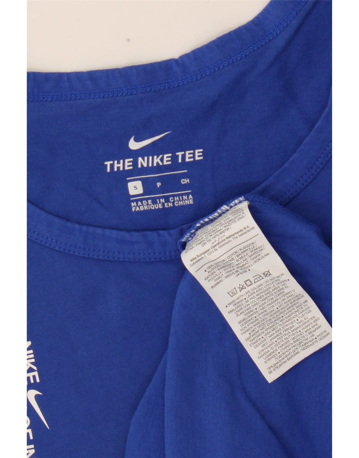 NIKE Mens Graphic Vest Top Small Navy Blue Cotton