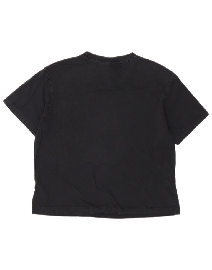 NIKE Womens Crop Oversized T-Shirt Top UK 10 Small Black Cotton